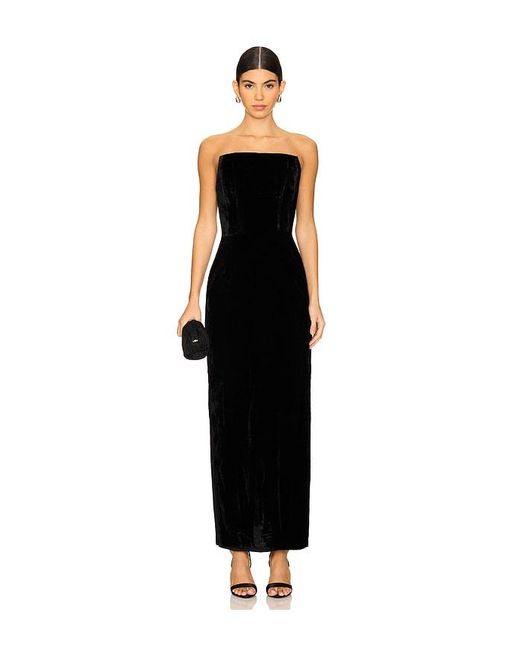 LPA Black Emery Velvet Maxi Dress