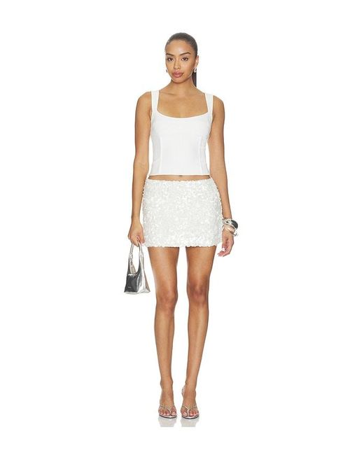 Runaway the Label White Orion Sequin Mini Skirt