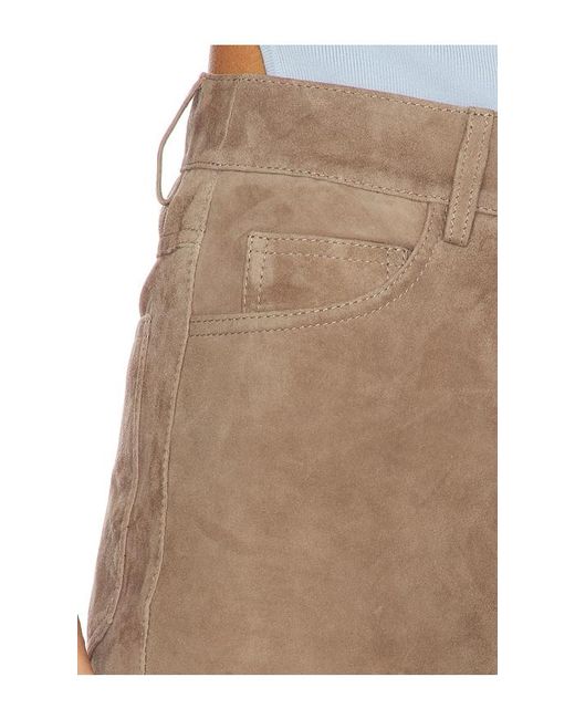ROTATE BIRGER CHRISTENSEN Natural Straight Suede Pants