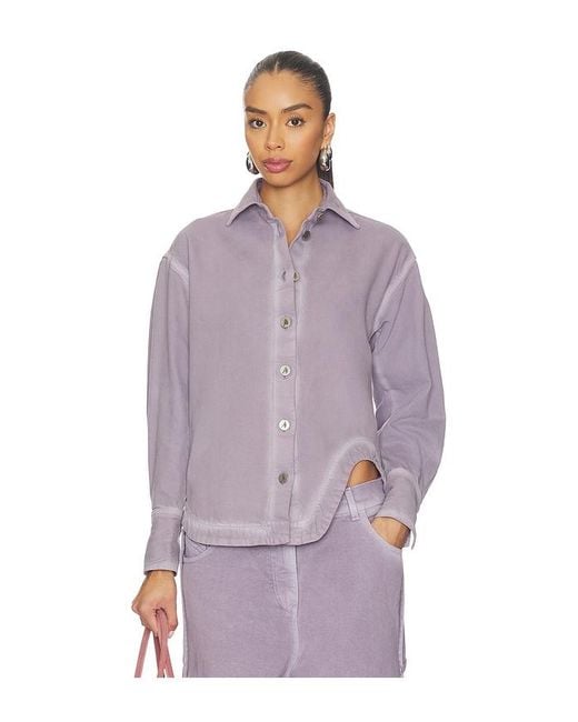 The Attico Purple Bomber Shirt Jacket