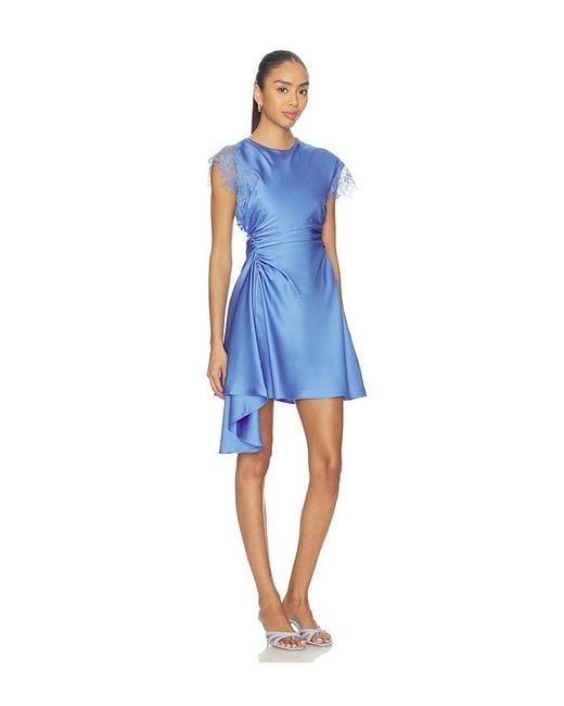 AMUR Blue Zina Ruched Mini Dress
