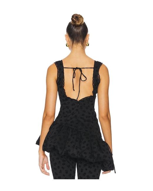 For Love & Lemons Black Claira Asymmetric Top