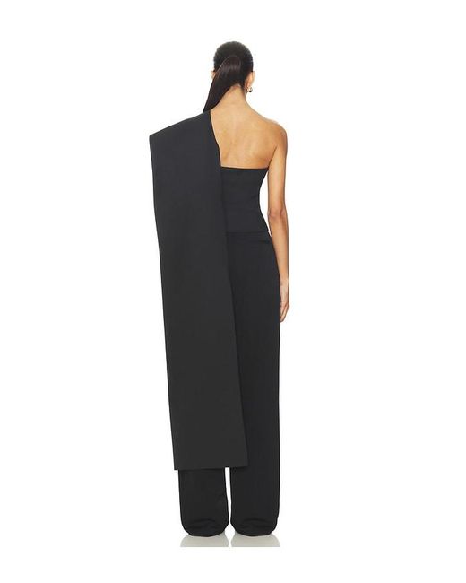 Rohe Black One-shoulder Cape Top