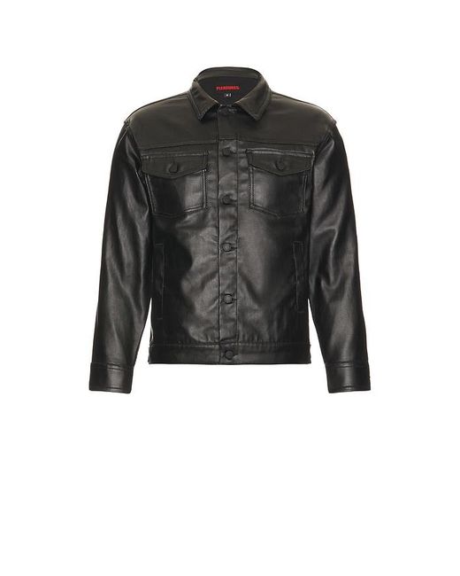 Pleasures Black Latex Trucker Jacket for men