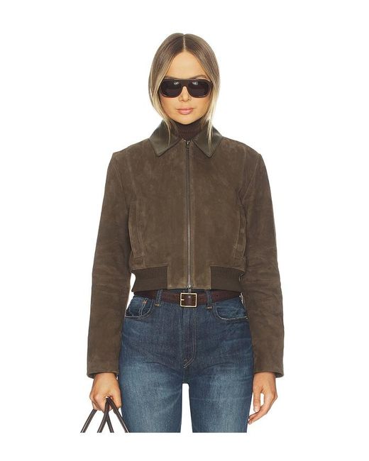 Vince Brown Suede Shrunken Bomber