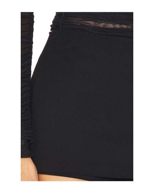 Nbd Black Twill Overlay Skort
