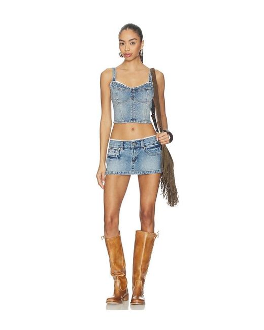 A.Brand Blue Saloon Bodice Top
