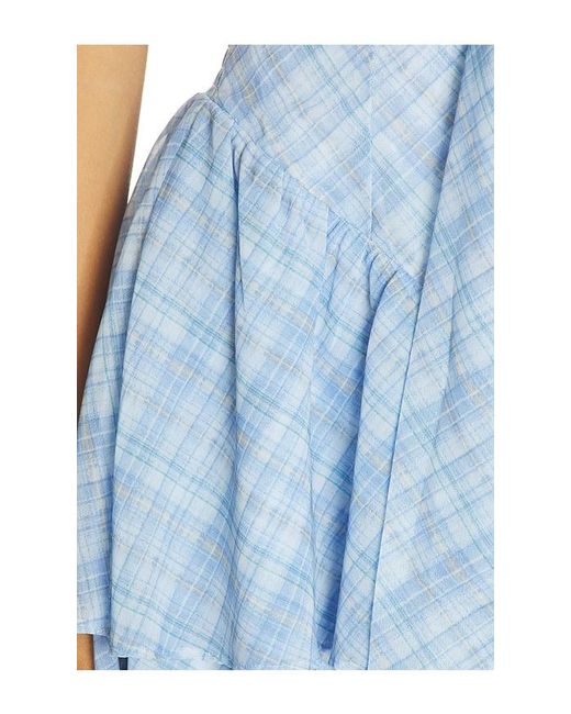 MORE TO COME Blue Dara Strapless Mini Dress