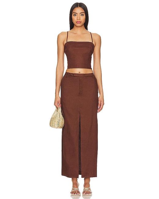 Bardot Brown X Revolve Sita Maxi Skirt