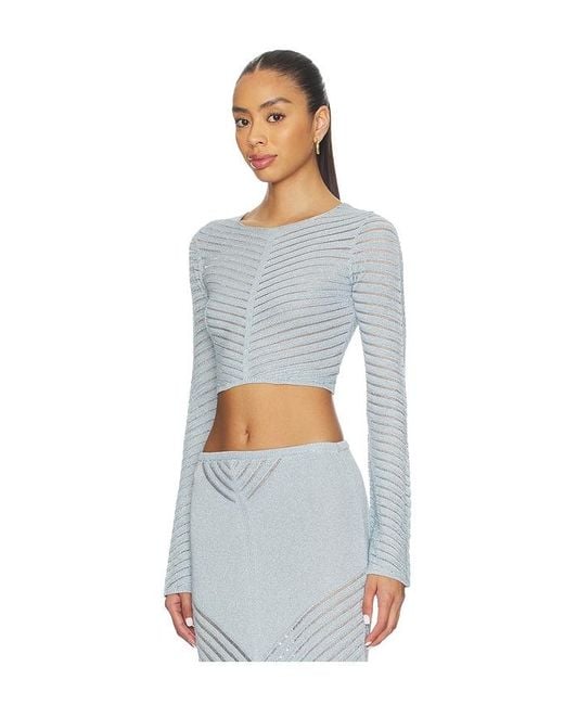 Devon Windsor White Raya Metallic Top