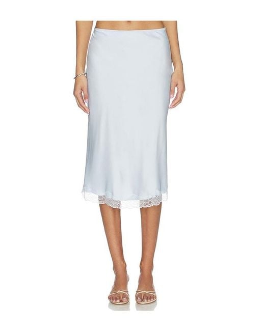 RUE SOPHIE White Alva Lace Hem Skirt