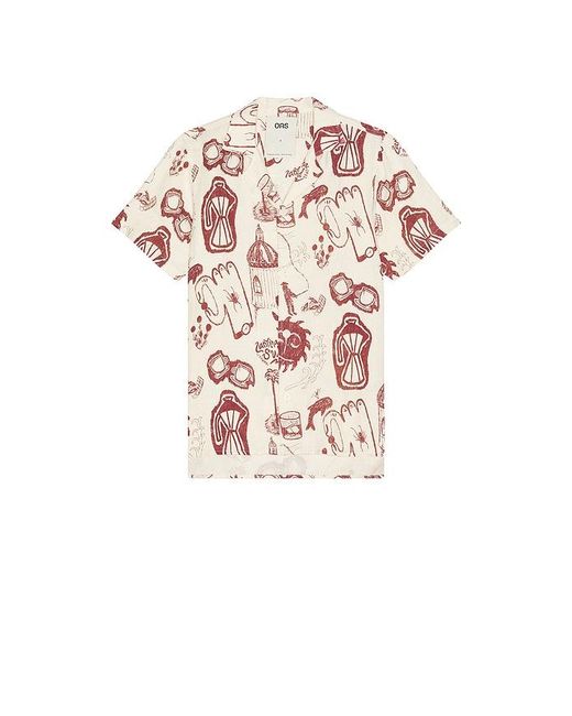 Oas White Cantina Cuba Linen Shirt for men