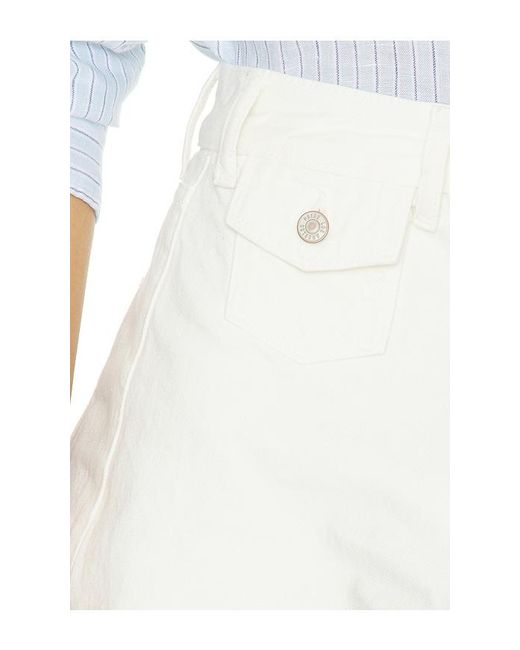PAIGE White Isa Mini Patch Pockets Short