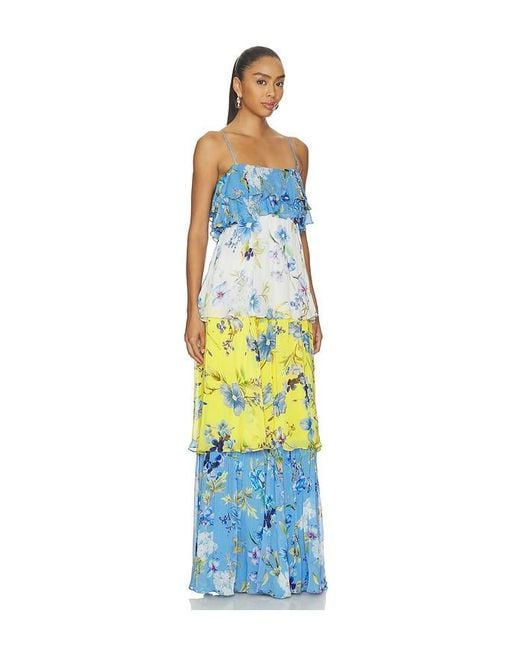 Hemant & Nandita Blue Tiered Maxi Dress