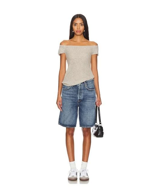 MORE TO COME Blue Malia Open Back Knit Top