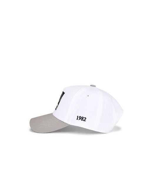 Siegelman Stable White Patched Five Panel Hat for men