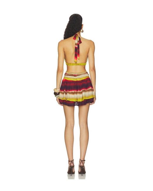 Runaway the Label Orange Xylia Halter Low Plunge Mini Dress
