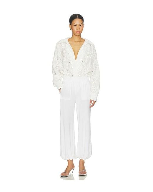 Norma Kamali White Boyfriend Puff Jog Pant