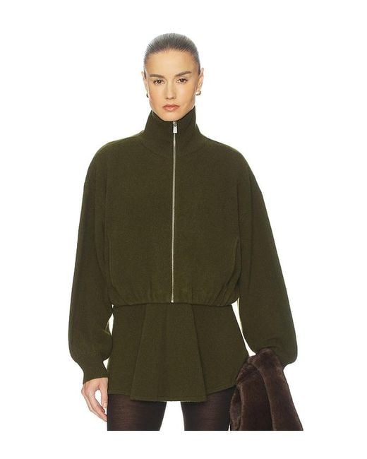 Helsa Green Josefine Knit Oversized Bomber