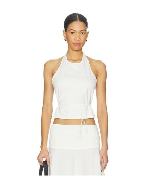 St. Agni White Soft Jersey Halter Top