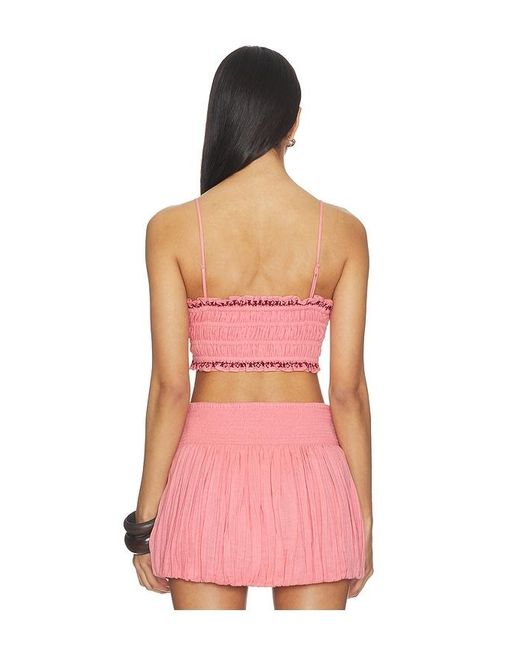 Rococo Sand Pink Smocking Bandeau Top