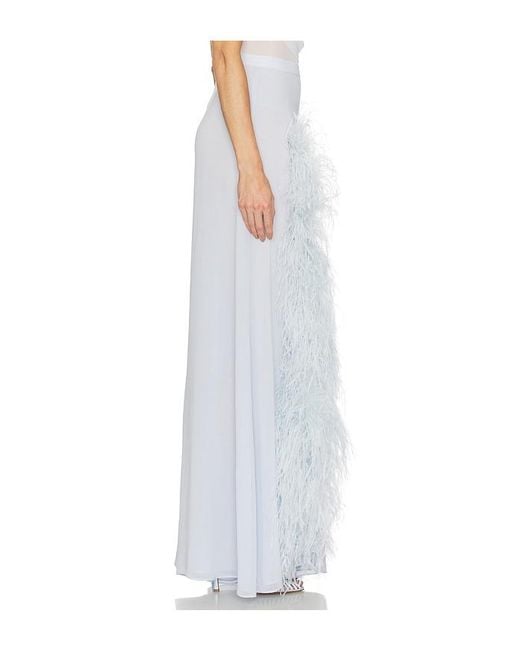 LAPOINTE White Wide Leg Pant With Feathers