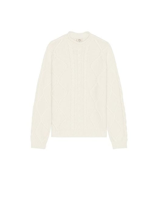 SRG White Amberlyn Roll Neck Cable Sweater