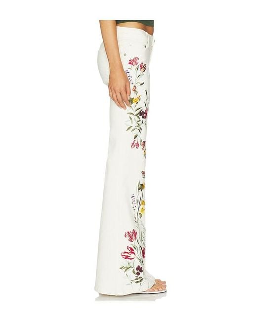 Alice + Olivia White Chic Embroided Jean