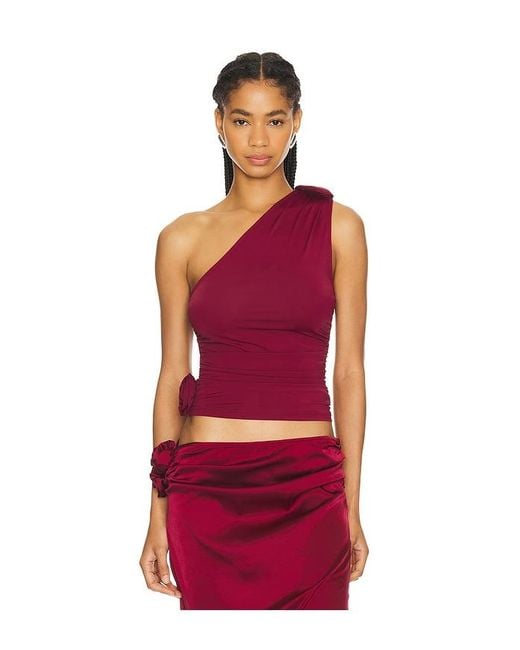 Lioness Red Rendezvous One Shoulder Top
