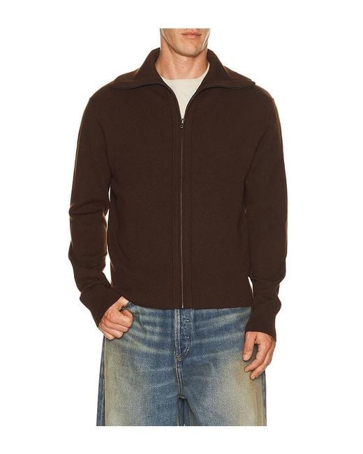 Entire studios Brown Knit Zip Up Jacket for men