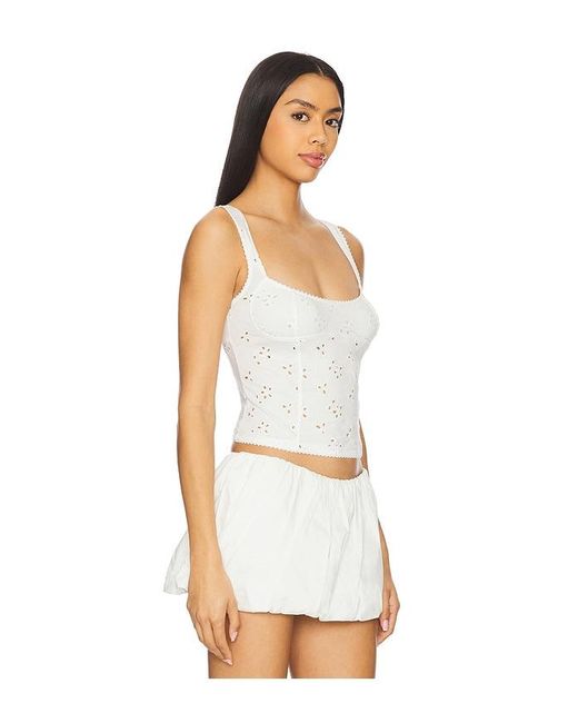 Free People White Full Bloom Eyelet Cami