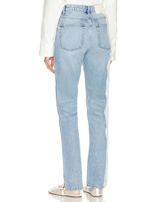 GRLFRND Blue Sara Super High-Rise Straight Jeans