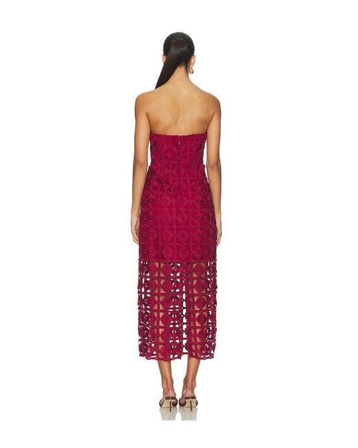 MILLY Red Katie Tile Lace Dress