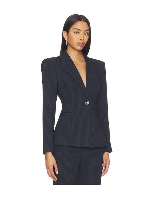 L'Agence Blue Therese Cinched Waist Blazer