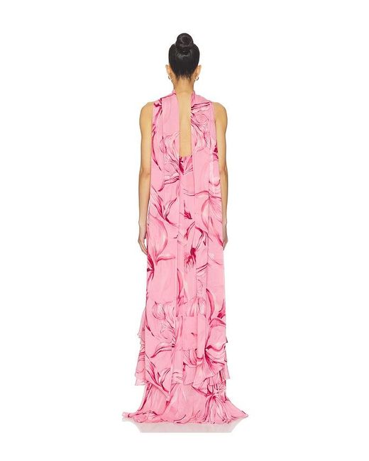 Rococo Sand Pink Cowl Maxi Dress With Sash