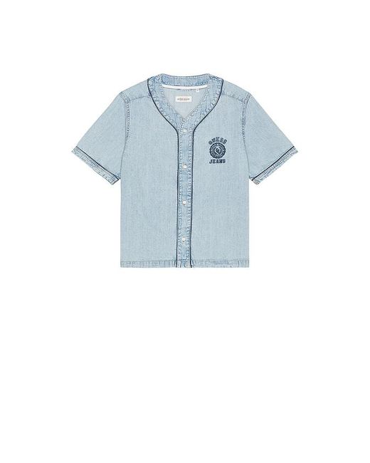 Guess Baseball Denim Shirt in Blue für Herren