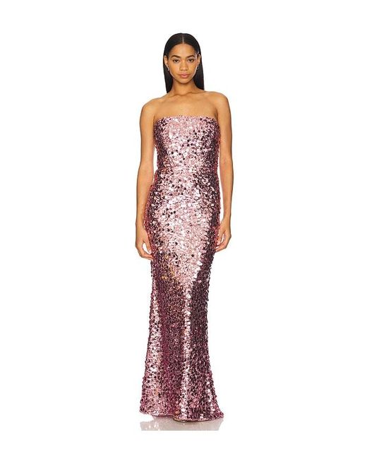 Bronx and Banco Red Farah Sequin Strapless Gown