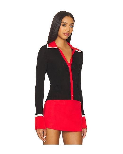 Alice + Olivia Red Nealie Cardigan