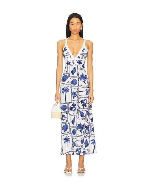 MINKPINK Blue Sylvie Panel Midi Dress