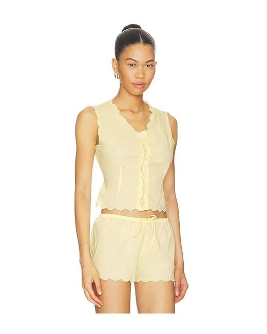 Montce Natural X Elsa Hosk Scalloped Vest Top