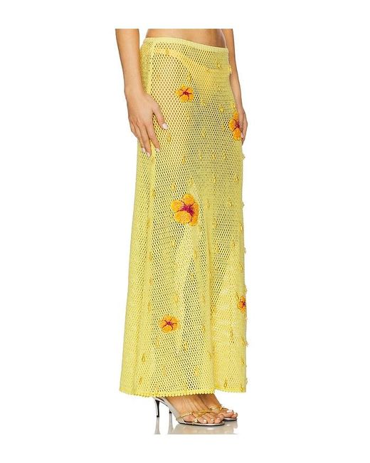 Leslie Amon Hibiscus マキシスカート Yellow