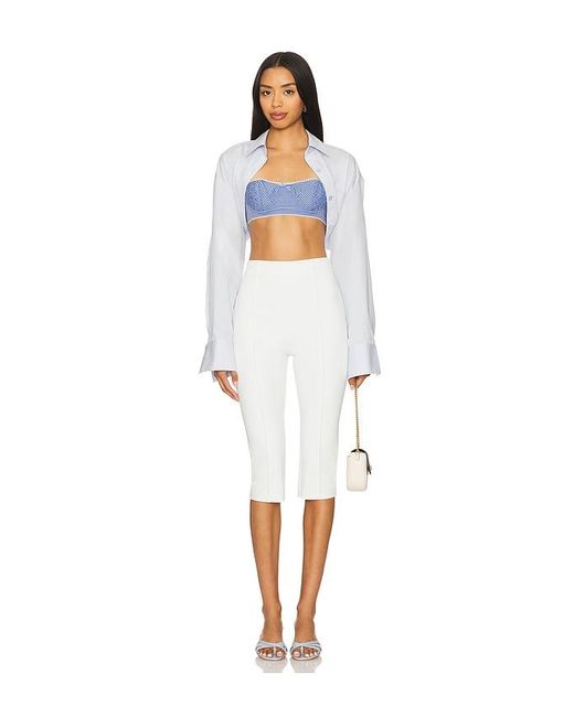 Lovers + Friends White Cindy Cropped Capri Pant
