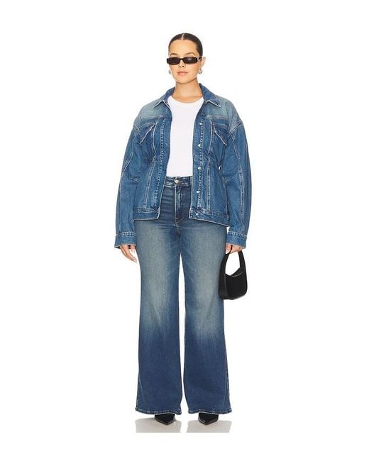 GOOD AMERICAN Blue Soft Tech Good Waist Palazzo Jeans