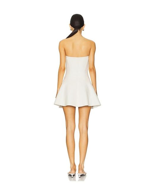 Norma Kamali White Strapless Grace Mini Dress
