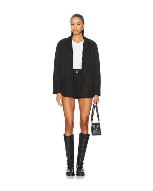 Elodie the Label Black Elodie Hayes Faux Suede Shorts