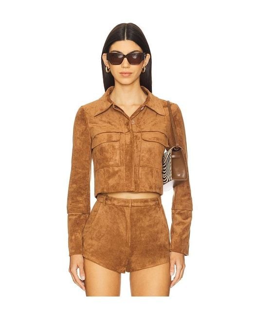 Chaqueta Ante Lucas En Talla En Amanda Uprichard de color Orange