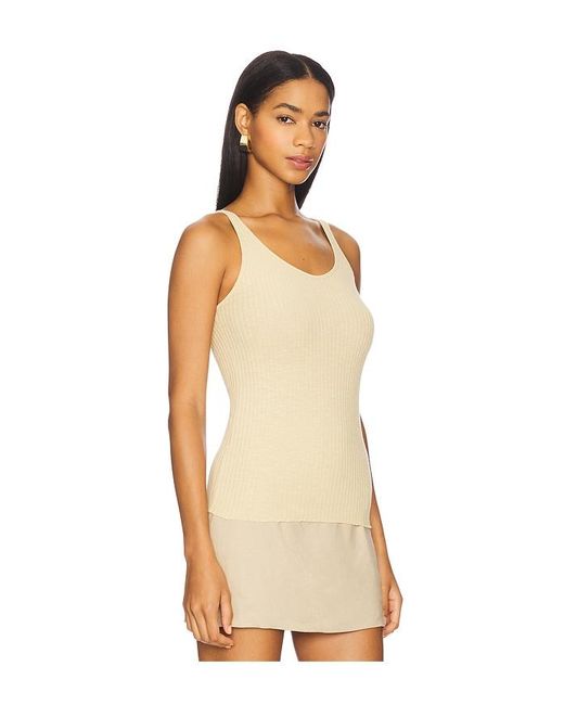 Enza Costa Natural Military Rib Slim Tank Top