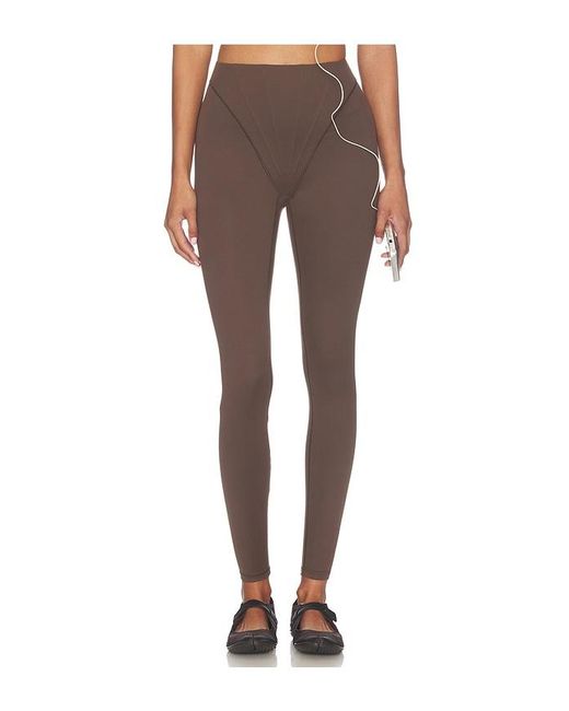 NikeSKIMS Brown Matte Corset Leggings