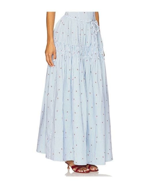 WeWoreWhat Blue Tiered Midi Skirt