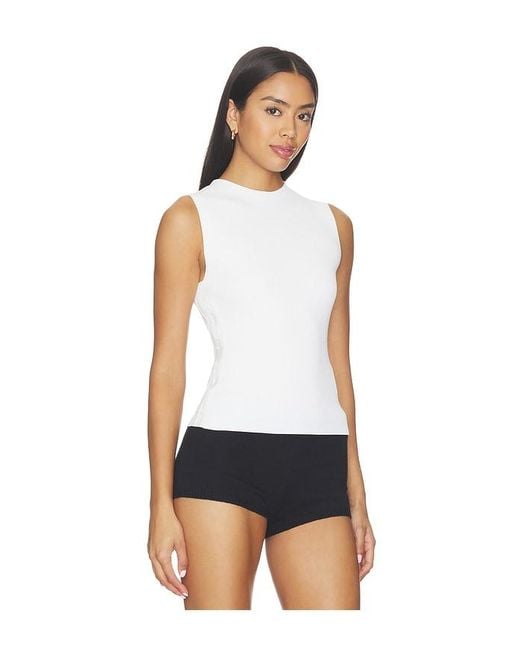 Alexander Wang White Tank With Logo Track Stripe